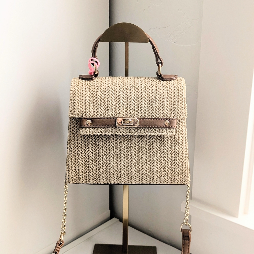 Chic Cream Woven Backpack